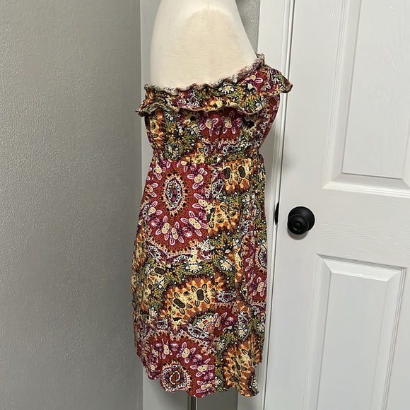 Johnny Martin Strapless Casual Summer Mini Print Dress/Coverup - Picture 5 of 11